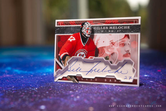 Gilles Meloche Cleveland Barons Expansion Era Signature Cut Card