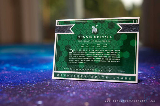 Dennis Hextall Minnesota North Stars Signature Cut Card Back