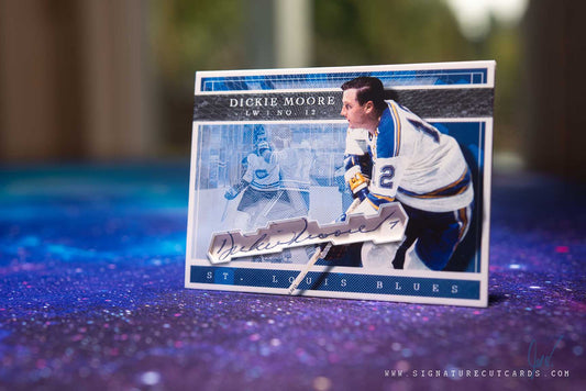 Dickie Moore St. Louis Blues Expansion Era Signature Cut Card