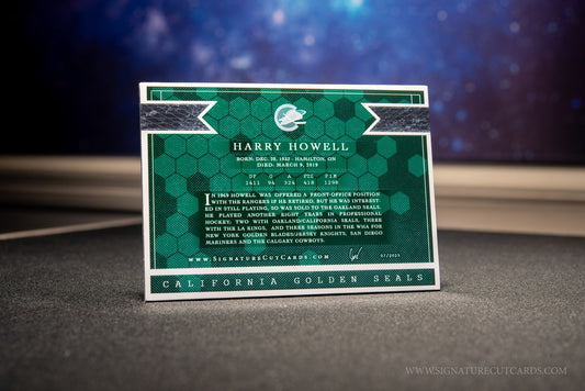 Harry Howell California Golden Seals Signature Cut Card Back