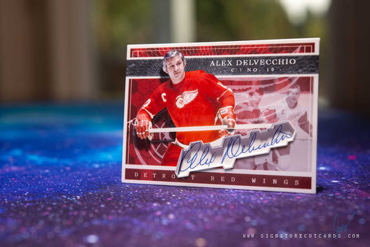 Alex Delvecchio Detroit Red Wings Expansion Era Signature Cut Card