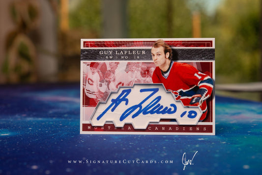 Guy Lafleur Montreal Canadiens Expansion Era Signature Cut Card