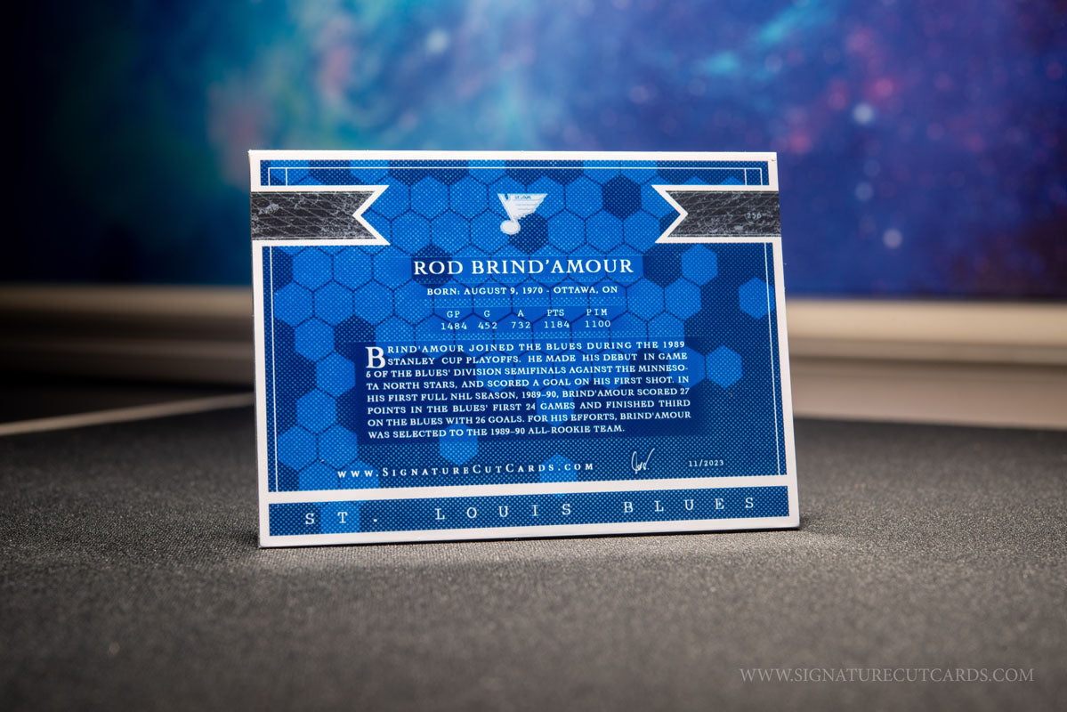 Rod Brind'Amour St. Louis Blues Signature Cut Card Back