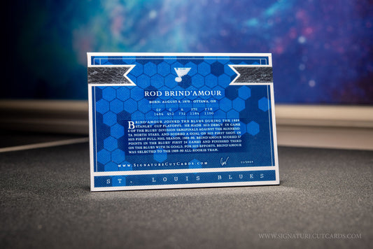 Rod Brind'Amour St. Louis Blues Signature Cut Card Back