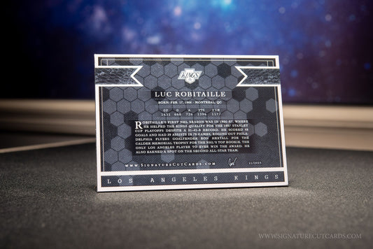 Luc Robitaille Los Angeles Kings Signature Cut Card Back