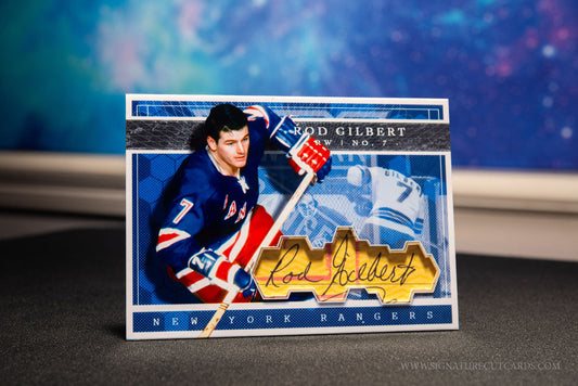 Rod Gilbert New York Rangers Expansion Era Signature Cut Card