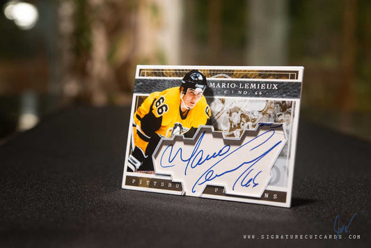 Mario Lemieux Pittsburgh Penguins Expansion Era Signature Cut Card