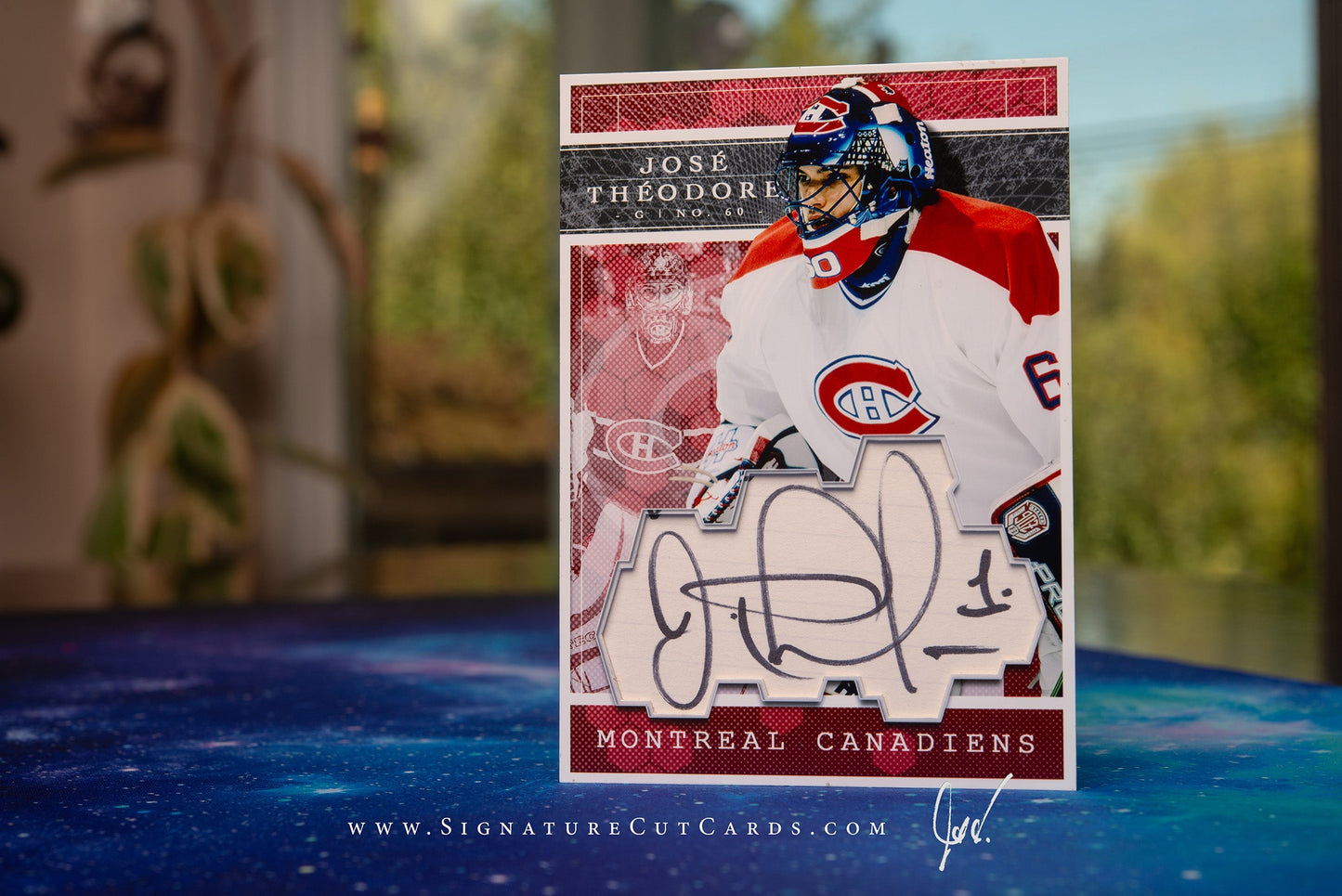 Jose Theodore Montreal Canadiens Expansion Era Signature Cut Card *Large