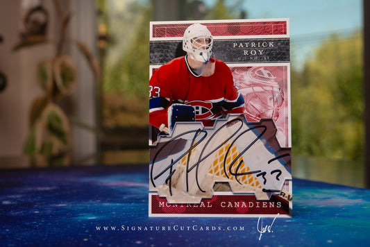 Patrick Roy Montreal Canadiens Expansion Era Signature Cut Card *Large