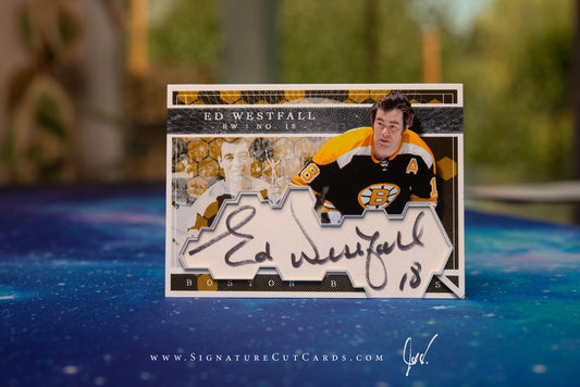 Ed Westfall Boston Bruins Expansion Era Signature Cut Card