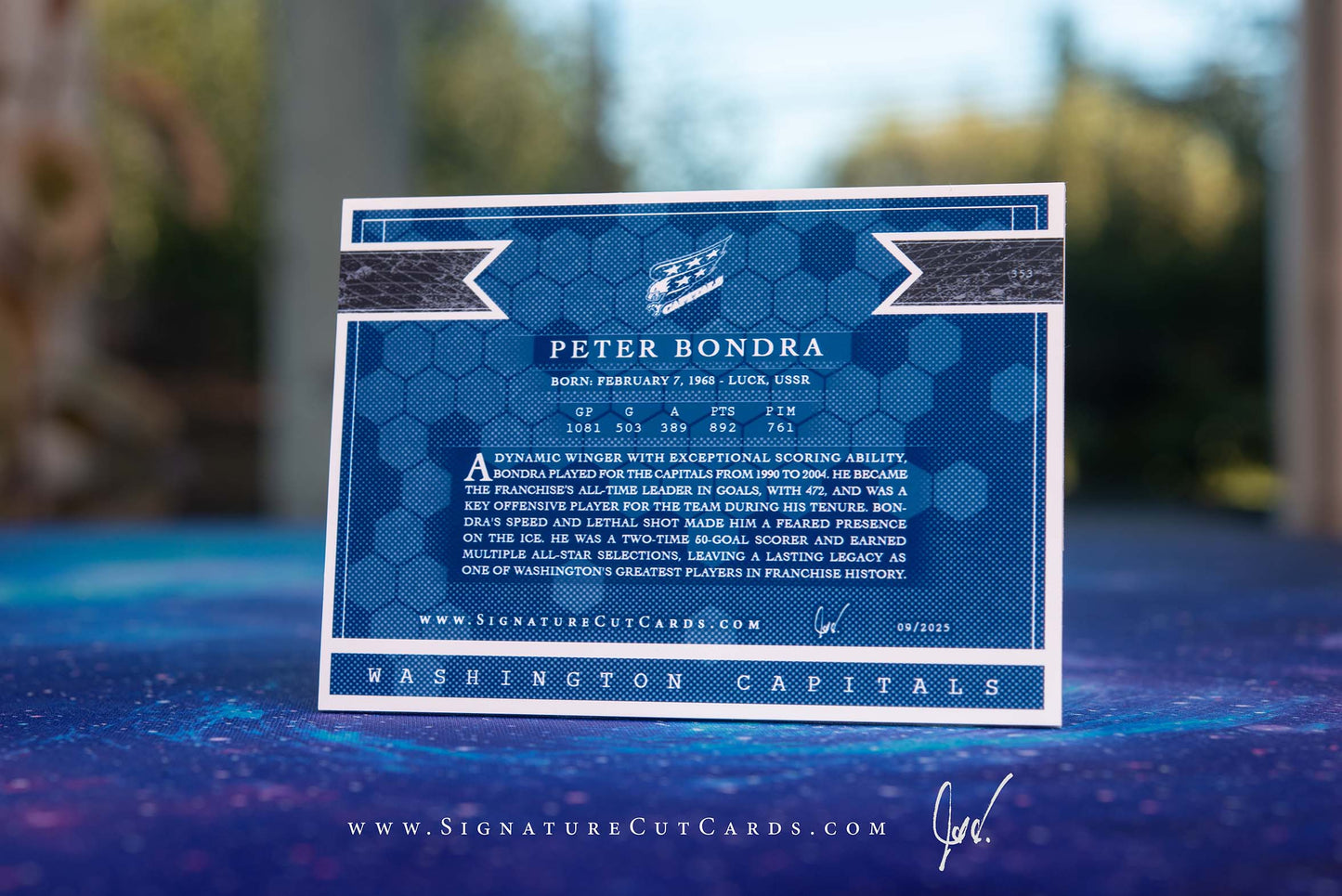 Peter Bondra Washington Capitals Expansion Era Signature Cut Card