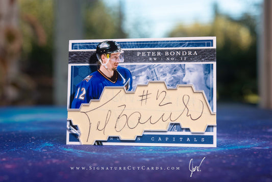 Peter Bondra Washington Capitals Expansion Era Signature Cut Card