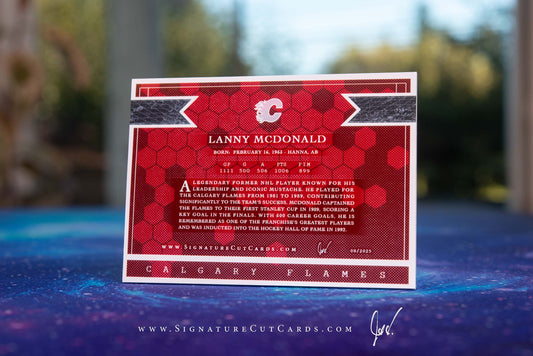 Lanny McDonald Calgary Flames Signature Cut Card Back