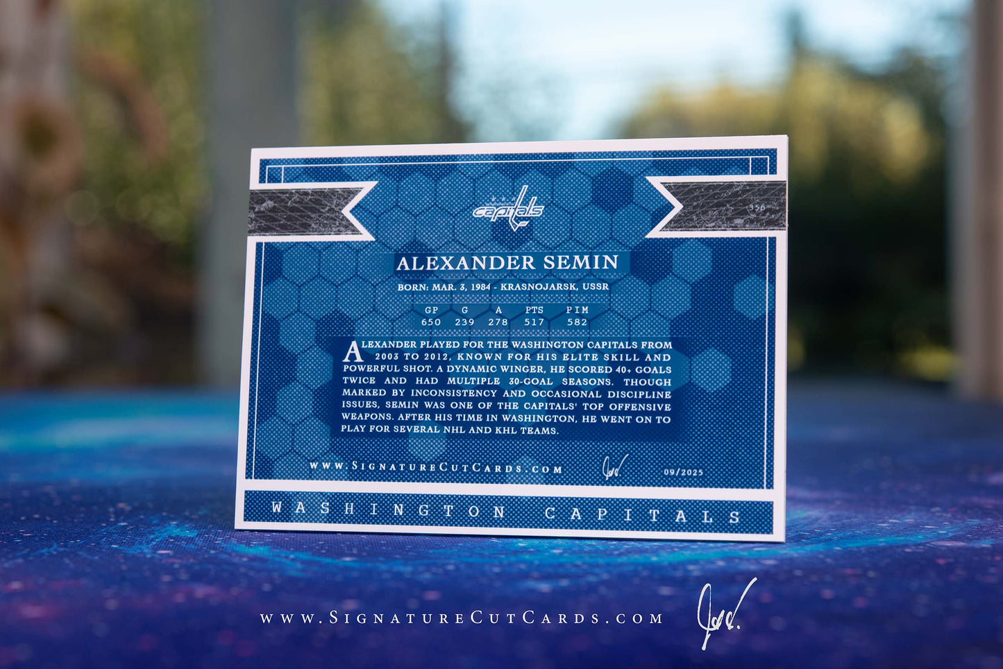 Alexander Semin Washington Capitals Expansion Era Signature Cut Card