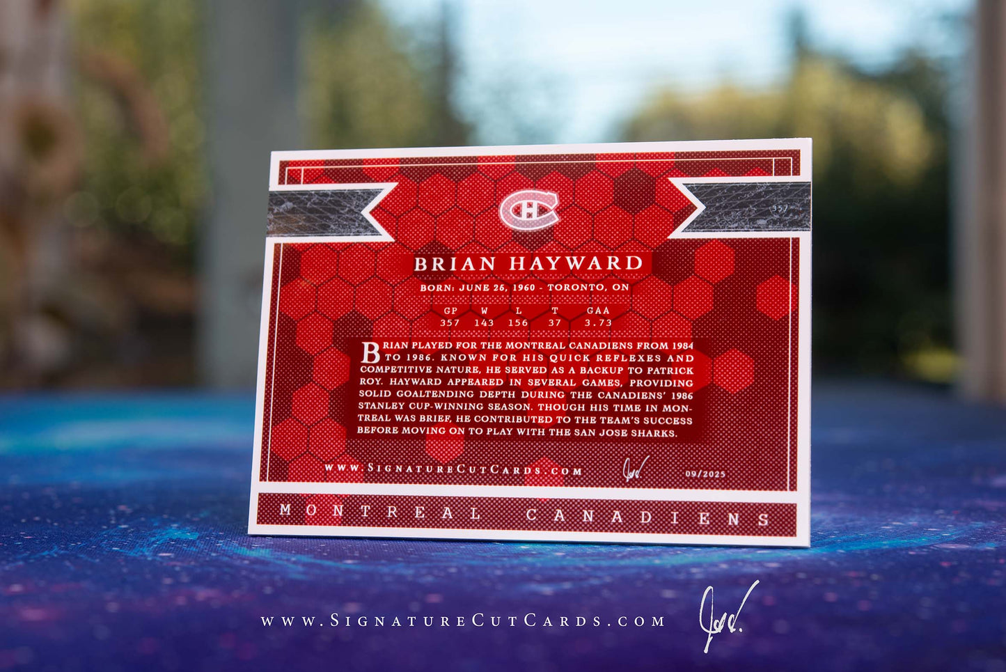 Brian Hayward Montreal Canadiens Expansion Era Signature Cut Card
