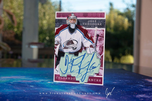 Jose Theodore Colorado Avalanche Expansion Era Signature Cut Card *Large