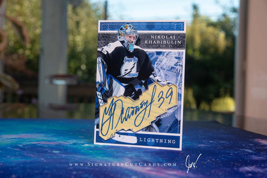 Nikolai Khabibulin Tamps Bay Linghtning Expansion Era Signature Cut Card *Large