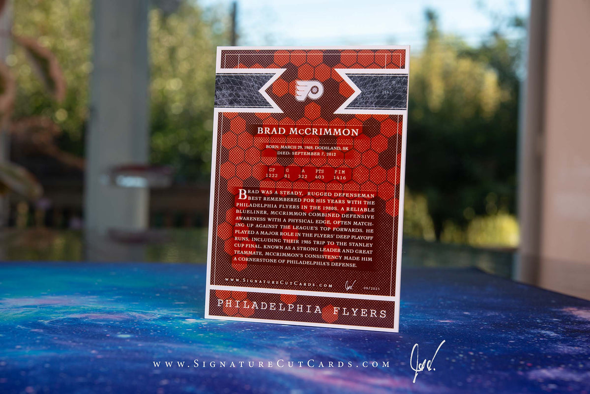 Brad McCrimmon Philadelphia Flyers Signature Cut Card Back