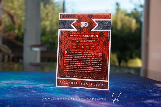 Brad McCrimmon Philadelphia Flyers Signature Cut Card Back
