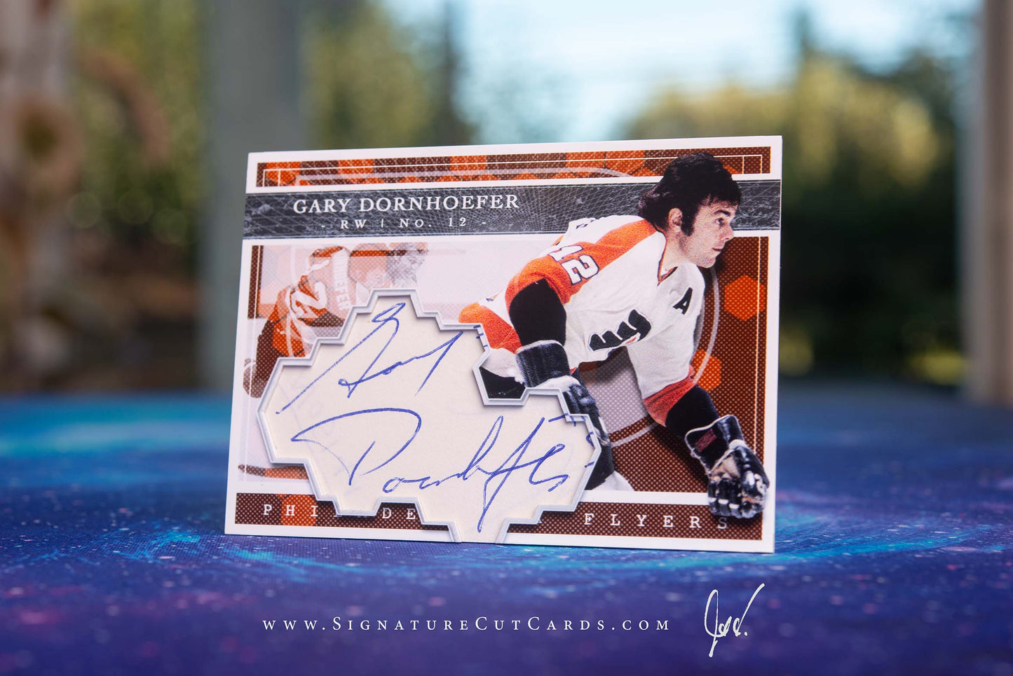 Gary Dornhoefer Philadelphia Flyers Expansion Era Signature Cut Card