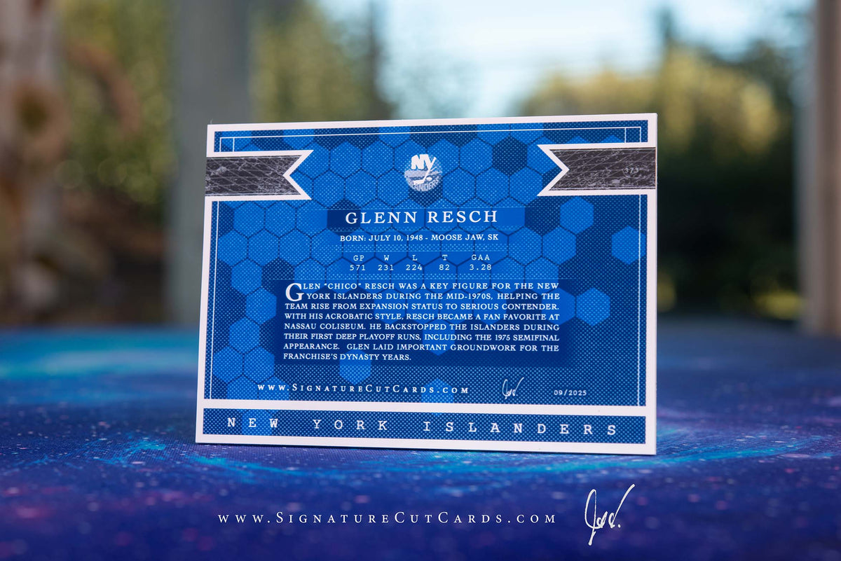 Glenn Resch New York Islanders Signature Cut Card Back