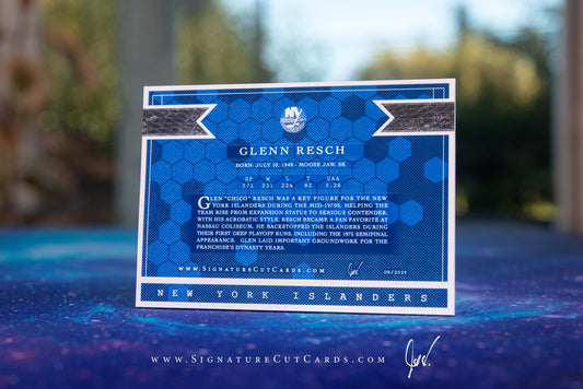 Glenn Resch New York Islanders Signature Cut Card Back