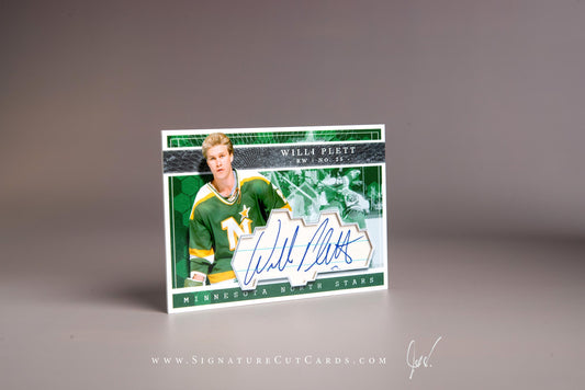 Willi Plett Minnesota North Stars Signature Cut Card Autograph
