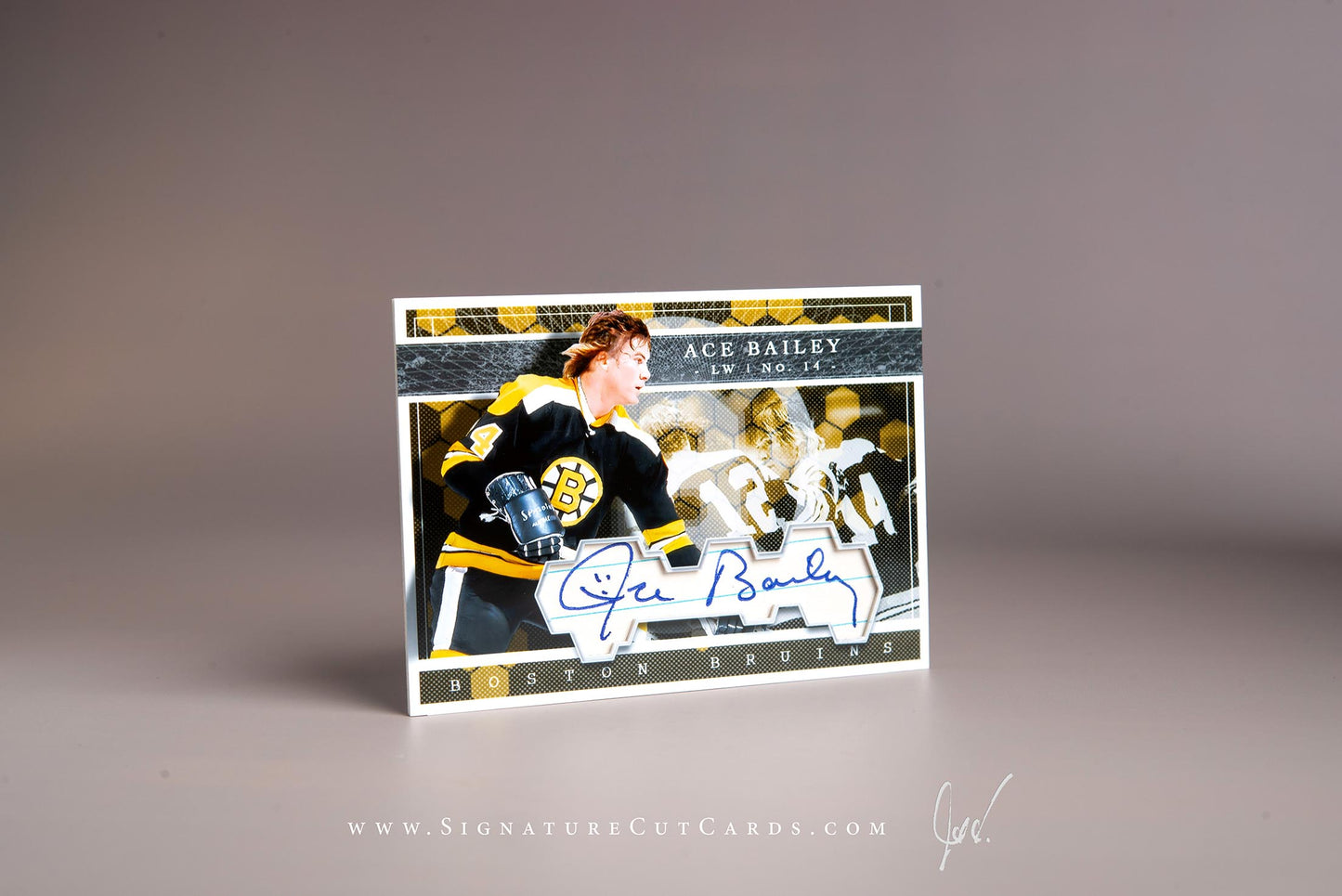 Ace Bailey Boston Bruins Signature Cut Card Autograph