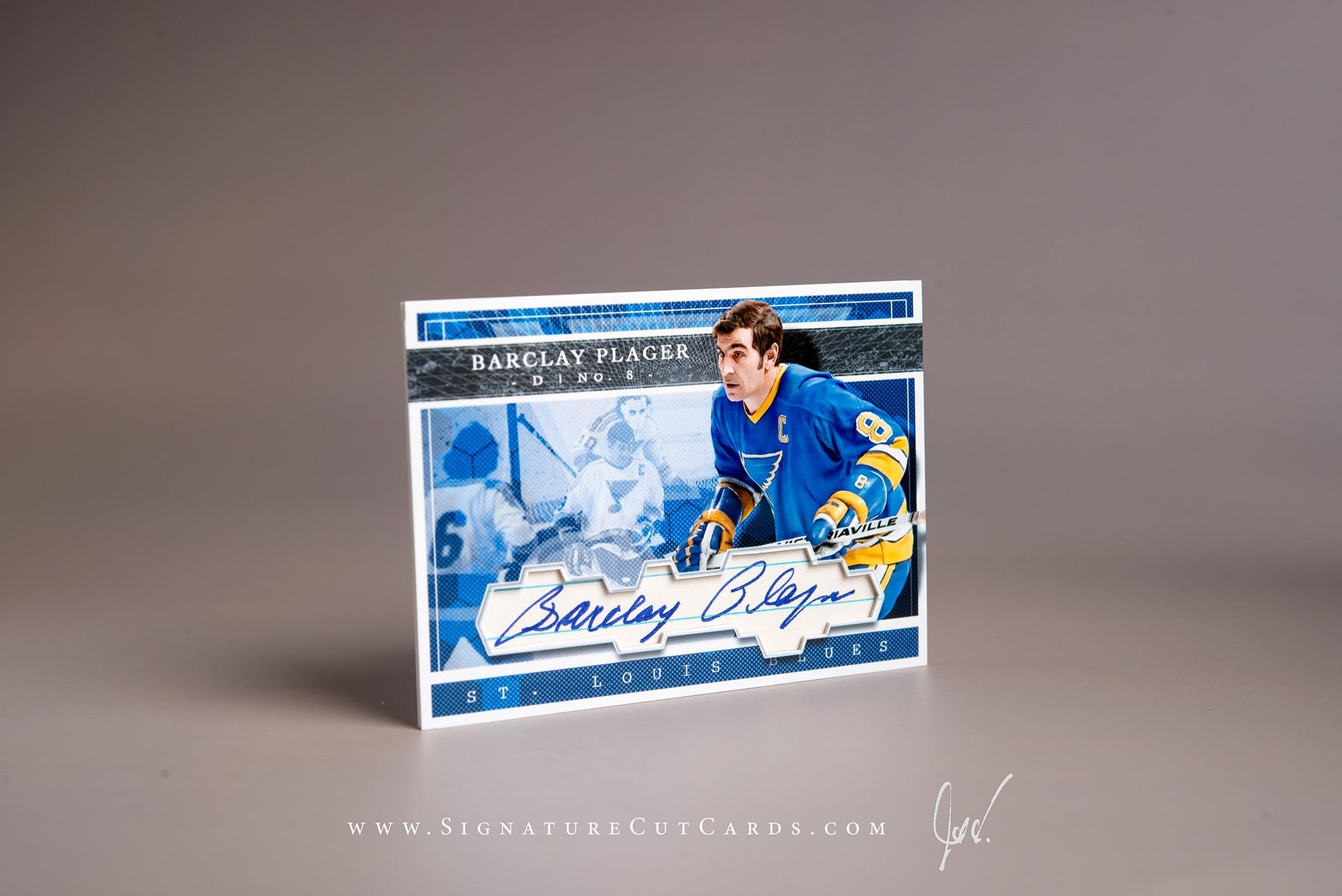 Barclay Plager St. Louis Blues Signature Cut Card Autograph