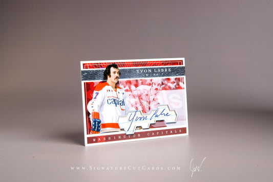 Yvon Labre Montreal Canadiens Signature Cut Card Autograph
