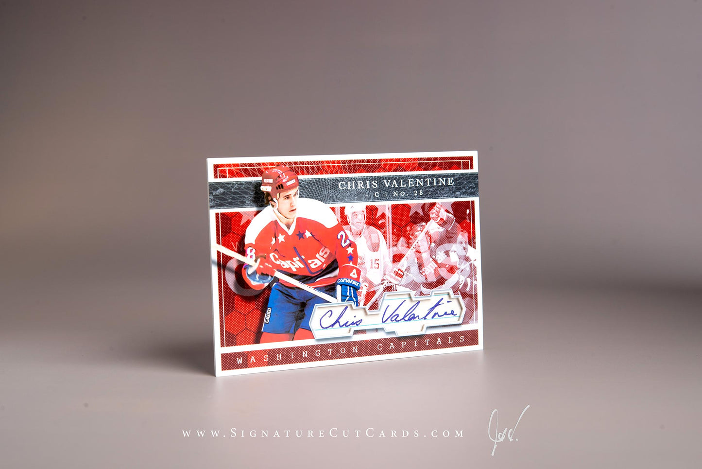 Chris Valentine Washington Capitals Signature Cut Card Autograph