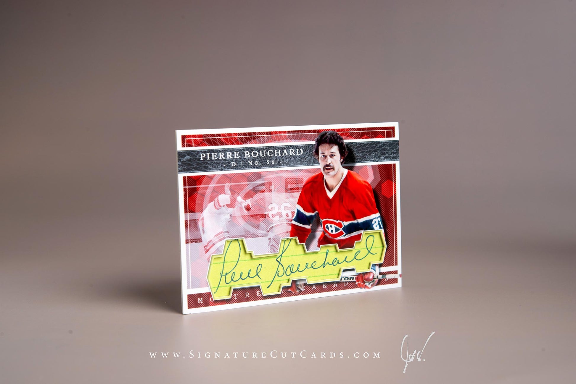 Pierre Bouchard Montreal Canadiens Signature Cut Card Autograph