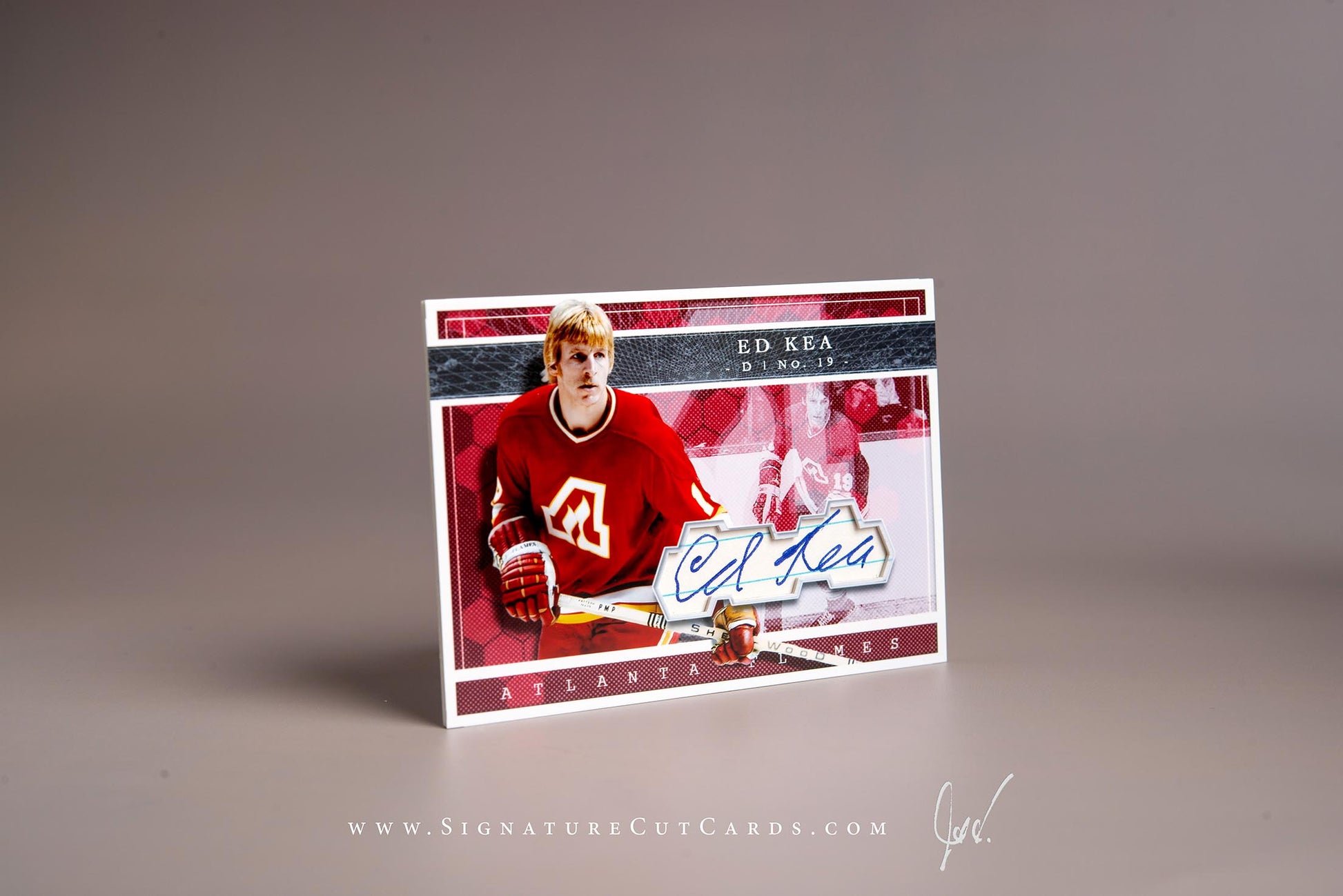 Ed Kea Atlanta Flames Signature Cut Card Autograph