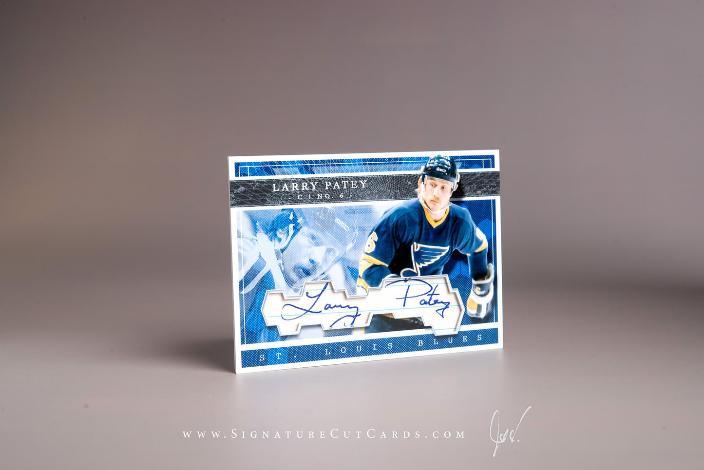 Larry Patey St. Louis Blues Signature Cut Card Autograph