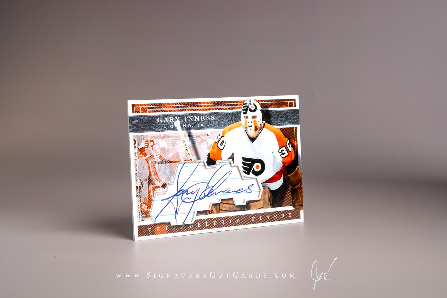 Gary Inness Philadelphia Flyers Signature Cut Card Autograph