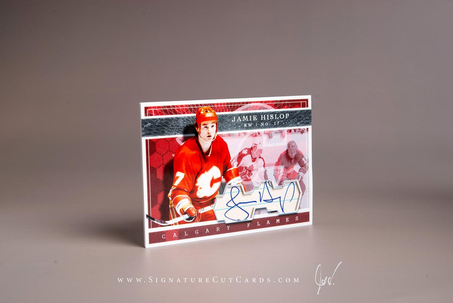 Jamie Hislop Calgary Flames Signature Cut Card Autograph