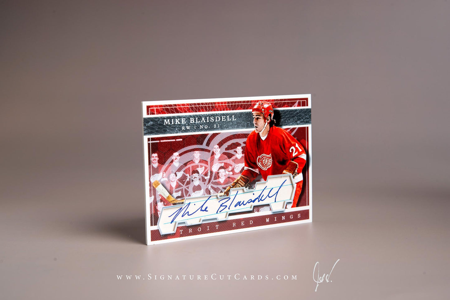 Mike Blaisdell Detroit Red Wings Signature Cut Card Autograph