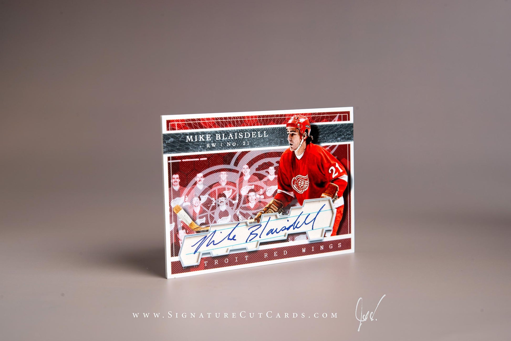 Mike Blaisdell Detroit Red Wings Signature Cut Card Autograph