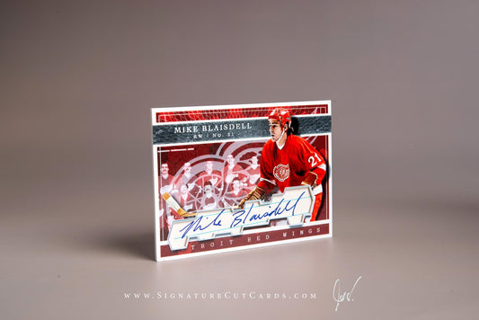 Mike Blaisdell Detroit Red Wings Signature Cut Card Autograph