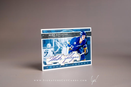 Mike Foligno Buffalo Sabres Signature Cut Card Autograph