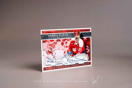 Dennis Maruk Washington Capitals Signature Cut Card Autograph