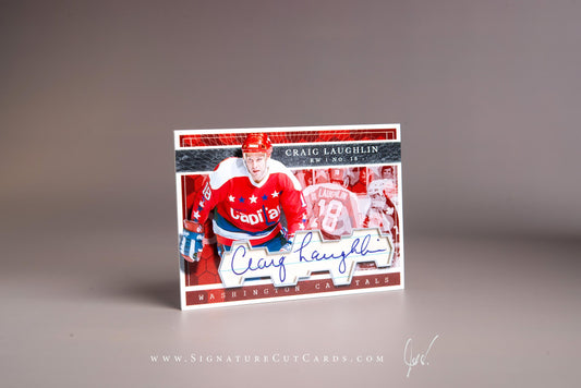 Craig Laughlin Washington Capitals Signature Cut Card Autograph