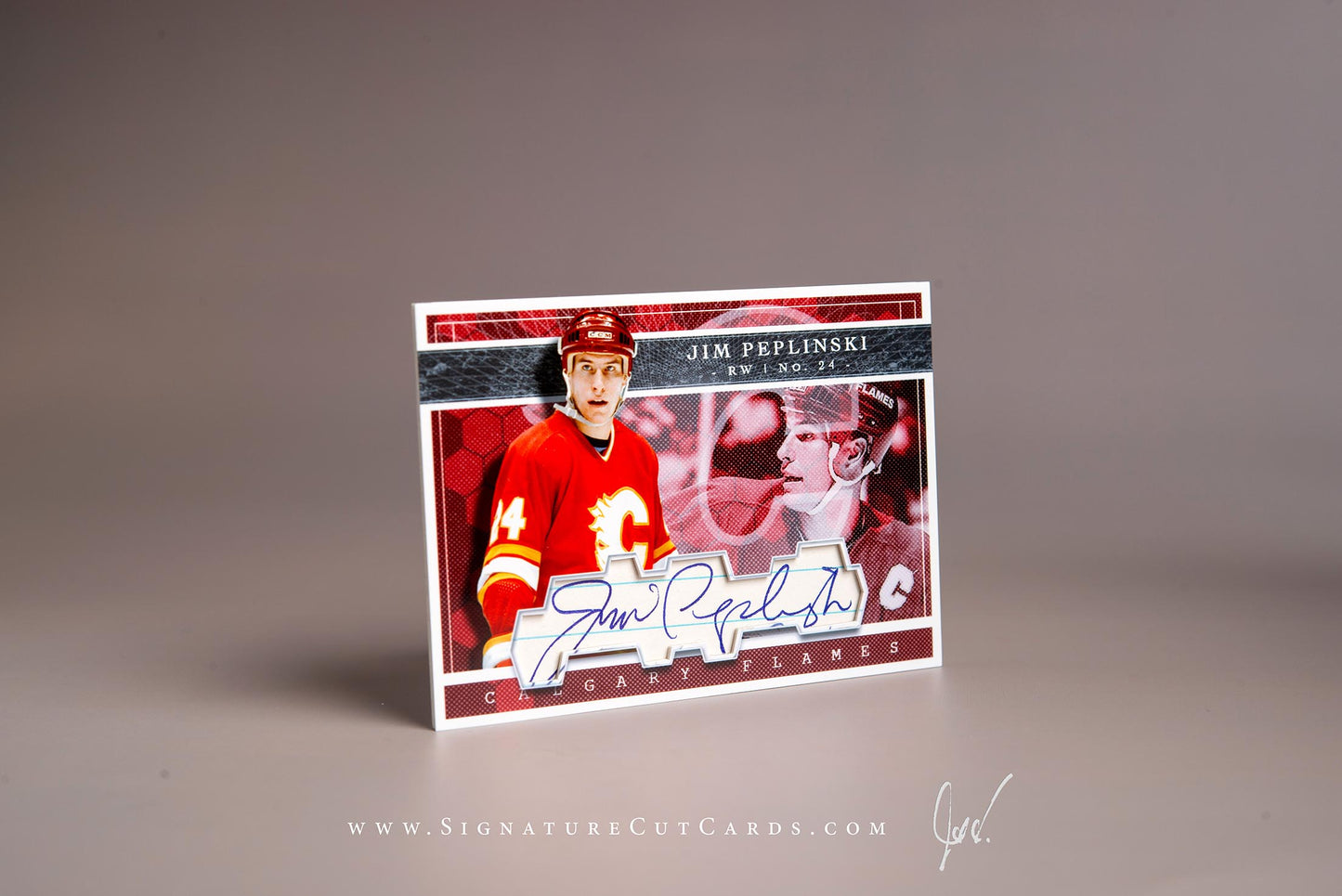 Jim Peplinski Calgary Flames Signature Cut Card Autograph