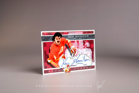 Ken Houston Atlanta Flames Signature Cut Card Autograph