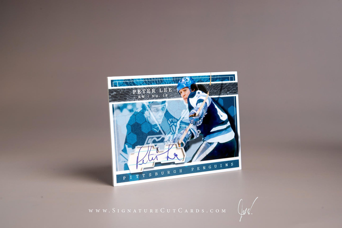 Peter Lee Pittsburgh Penguins Signature Cut Card Autograph