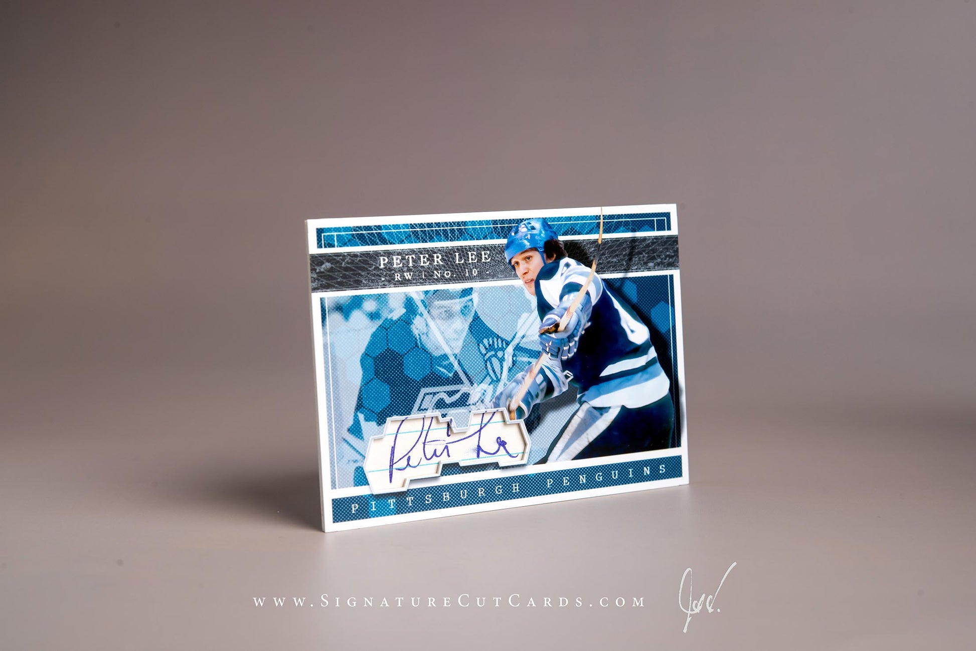 Peter Lee Pittsburgh Penguins Signature Cut Card Autograph