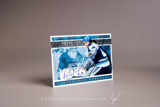 Peter Lee Pittsburgh Penguins Signature Cut Card Autograph