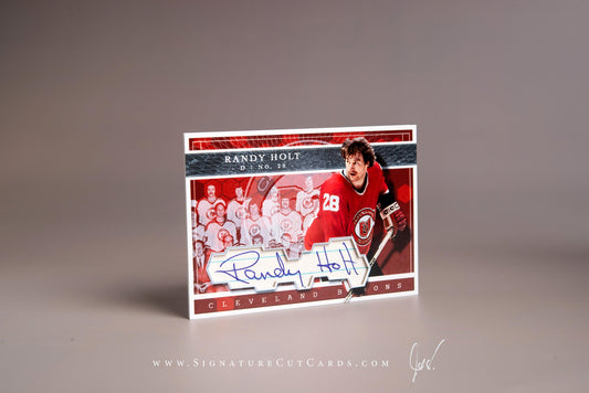 Randy Holt Cleveland Barons Signature Cut Card Autograph