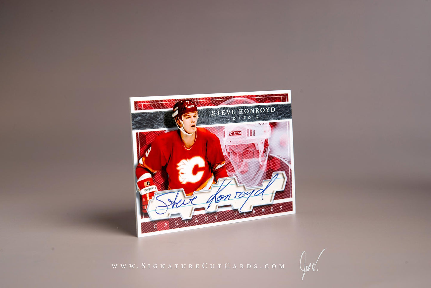 Steve Konroyd Calgary Flames Signature Cut Card Autograph