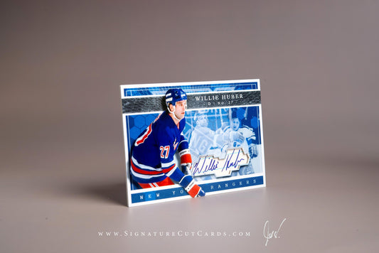 Willie Huber New York Rangers Signature Cut Card Autograph